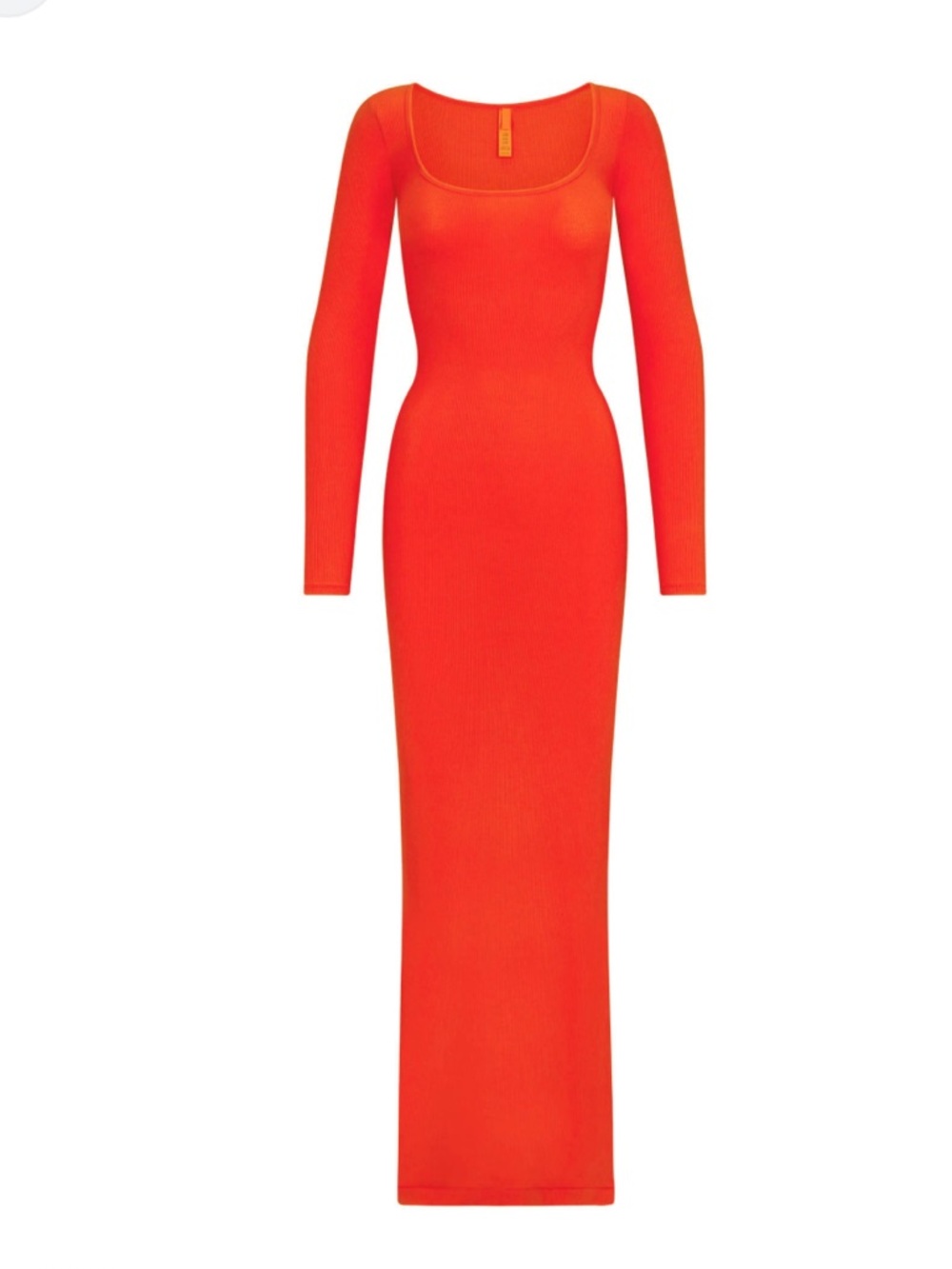 Skims Soft Long Sleeve Lounge Orange Dress Medium Orange - Picture 5 of 5